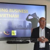 Roger Chantillon, CEO of Ahlers Logistics, talks about business opportunities in Vietnam at the workshop on June 6. (Photo: VNA)