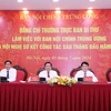 Politburo member and standing member of the Party Central Committee’s Secretariat Luong Cuong (second from right) and officials of the Party Central Committee’s Commission for Internal Affairs chair the conference on July 7. (Photo: VNA)