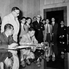 On July 20, 1954, Vietnamese Deputy Minister of National Defence Ta Quang Buu, on behalf of the Vietnamese Government and the High Command of the Vietnam People's Army, signed the Geneva Agreement on the Cessation of Hostilities in Vietnam. After that, the agreements on the cessation of hostilities in Laos and Cambodia were also signed. (File photo: VNA)