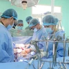 Doctors from the Hue Central Hospital in Thua Thien-Hue province instruct an organ transplant from a brain-dead donor at the Vietnam-Sweden Hospital in Uong Bi city, Quang Ninh province. (Source: VNA)