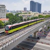 The elevated section of the Nhon - Hanoi Station railway line was officially put into use on August 8. (Photo: VNA)