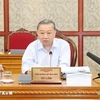 Party General Secretary and State President To Lam speaks at the meeting of the Politburo in Hanoi on August 23. (Photo: VNA)