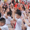 Students of the Gia Quat Primary School in Hanoi's Long Bien district at the opening ceremony of the 2024 - 2025 academic year on September 5. (Photo: VNA)