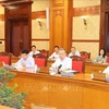 Party General Secretary and State President To Lam (front, second from right) speaks at the meeting on September 9. (Photo: VNA)