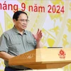 PM Pham Minh Chinh speaks at the conference between permanent Government members and the localities hit by Typhoon Yagi on September 15. (Photo: VNA)