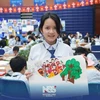 Students of the Nguyen Sieu School in Hanoi take part in the Denmark In Your Eyes painting contest. (Source: Nguyen Sieu School)