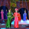 "Ao dai" designs are performed at the opening ceremony of the Hanoi Tourism Ao Dai Festival 2024 on October 4. (Photo: VNA)