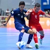 Vietnam (red) win 3 - 2 over Thailand in the last match of Group A at the ASEAN Futsal Championship 2024. (Photo: Vietnam Football Federation)