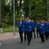 Les sportifs de la délégation vietnamienne. Photo: VNA