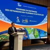 Le directeur de l'Autorité nationale du tourisme du Vietnam, Nguyen Trung Khanh, s'exprime au programme. Photo: VNA