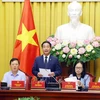 Le vice-président du Bureau présidentiel Pham Thanh Ha à la conférence de presse. Photo : VNA