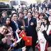 Le Premier ministre Pham Minh Chinh à la rencontre des représentants de la communauté vietnamienne en Russie. Photo: VNA