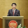 Le président vietnamien, Luong Cuong, prononce son discours d'investiture. Photo: VNA