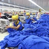 Une chaîne de production de vêtements chez la société Hana Kovi Vietnam à capital 100% sud-coréen à Bac Giang. Photo: VNA