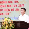 El viceprimer ministro vietnamita Le Thanh Long habla en el evento. (Fuente:VNA)