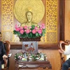 El secretario del Comité partidista y presidente del Consejo Popular de la provincia vietnamita de Long An, Nguyen Van Duoc, recibe a Ruslan Varankou, Cónsul General de Belarús en Ciudad Ho Chi Minh. (Fuente: VNA)