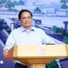 El primer ministro Pham Minh Chinh habla en el evento. (Fuente: VNA)