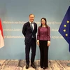 La viceministra de Relaciones Exteriores de Vietnam, Nguyen Minh Hang, y el príncipe Jaime de Borbón-Parma, embajador para el clima de los Países Bajos. (Fuente:VNA)