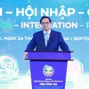 El primer ministro vietnamita, Pham Minh Chinh, habla en el evento. (Fuente:VNA)