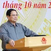 El primer ministro vietnamita, Pham Minh Chinh, habla en el evento. (Fuente:VNA)