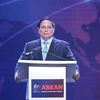 El primer ministro vietnamita, Pham Minh Chinh, habla en el evento. (Fuente: VNA)