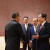 El vicepresidente permanente de la Asamblea Nacional de Vietnam, Tran Thanh Man (actual presidente), recibió a los jefes de delegaciones participantes en la 14 Conferencia del Grupo Asesor de la AIPA (AIPA Caucus 14), desarrollada en julio de 2023 en la isla de Phu Quoc. (Fuente:VNA)