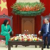 El secretario general del Partido Comunista de Vietnam, To Lam, recibió a la vicepresidenta ejecutiva de Venezuela, Delcy Rodríguez Gómez. (Fuente:VNA)