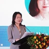 La embajadora china en la ASEAN, Hou Yanqi, habla en el foro. (Fuente:VNA)