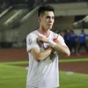 El delantero Tien Linh anota un gol en la victoria de 4-1 la selección nacional de fútbol de Vietnam ante su rival laosiano. (Fuente: ASEANfootball)