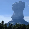 Una columna de ceniza brota del cráter del volcán Ibu en la provincia de Moluscas del Norte, Indonesia, el 13 de mayo de 2024. (Fuente: AFP/VNA)
