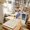 Producción de muebles de madera para exportación al mercado estadounidense en la compañía Trieu Phu Loc, provincia de Binh Duong. (Fuente: VNA)