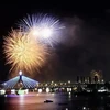 Une performance de feux d'artifice lors du DIFF 2023. Photo: VNA