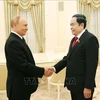 Le président de l'Assemblée nationale Tran Thanh Man (droite) rencontre le président russe Vladimir Poutine. Photo: VNA