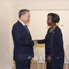 Le secrétaire général du Parti communiste du Vietnam et président vietnamien To Lam et la secrétaire générale de l'OIF, Louise Mushikiwabo. Photo: VNA