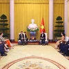 La vice-présidente Vo Thi Anh Xuan reçoit le ministre-président du Land de Hesse Boris Rhein. Photo: VNA