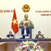 Le président de l'AN Tran Thanh Man prend la parole. Photo: VNA