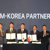 Cérémonie de signature du protocole d’accord (MoU) sur les accords de coopération conclus entre des entreprises vietnamiennes et sud-coréennes. Photo : VNA