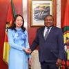 La vice-présidente Vo Thi Anh Xuan rencontre le président mozambicain Filipe Nyusi lors de sa visite officielle au Mozambique le 12 septembre 2023. (Photo : VNA)