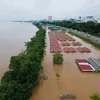 Niveau d'eau du Mékong le 13 septembre au parc Donchan, à Vientiane. Photo : VNA 