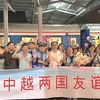 Le groupe de touristes chinois à la gare de Lao Cai. Photo : baolaocai.vn