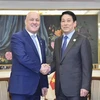 El presidente vietnamita, Luong Cuong, recibe al primer ministro de Nueva Zelanda, Christopher Luxon, en Lima, Perú. (Fuente: VNA)