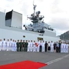 L'équipage de la corvette de guerre anti-sous-marine avancée INS Kiltan de l’Inde à Khanh Hoa. Photo : www.qdnd.vn