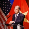 L'ambassadeur Nguyen Quoc Dung a pris la parole lors de la célébration du premier anniversaire du partenariat stratégique intégram Vietnam-États-Unis à New York en septembre dernier. Photo : VNA