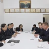 The meeting between National Assembly Chairman Tran Thanh Man and Siarhei Khamenka, Vice Chairman of the Council of the Republic (Senate) of Belarus (Photo: VNA)