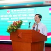 Chairman of the Vietnam-Hungary Friendship Association Vu Hoang Linh speaks at the event. (Photo: baoquocte.vn)