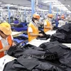 Garment production at a shirt and suit factory of May 10 Corporation in Sai Dong, Long Bien district, Hanoi. (Photo: VNA)