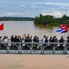 A Cuban delegation visits Hien Luong bridge at the special national relic site of the Hien Luong - Ben Hai banks in Quang Tri province in September 2023. The bridge historically symbolises the division of Vietnam and the desire for national reunification during the war. (Photo: VNA)