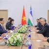 Prime Minister Pham Minh Chinh (second, left) at his meeting with Uzbekistan’s President Shavkat Mirziyoyev (second, right) in Kazan, Russia, on October 24 (local time) on the sidelines of the expanded BRICS Summit. (Photo: VNA)