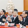 Former leaders of the Party and State at the conference in Hanoi on November 6. (Photo: VNA)