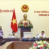 National Assembly Vice Chairwoman Nguyen Thi Thanh chairs the meeting. (Photo: VNA)